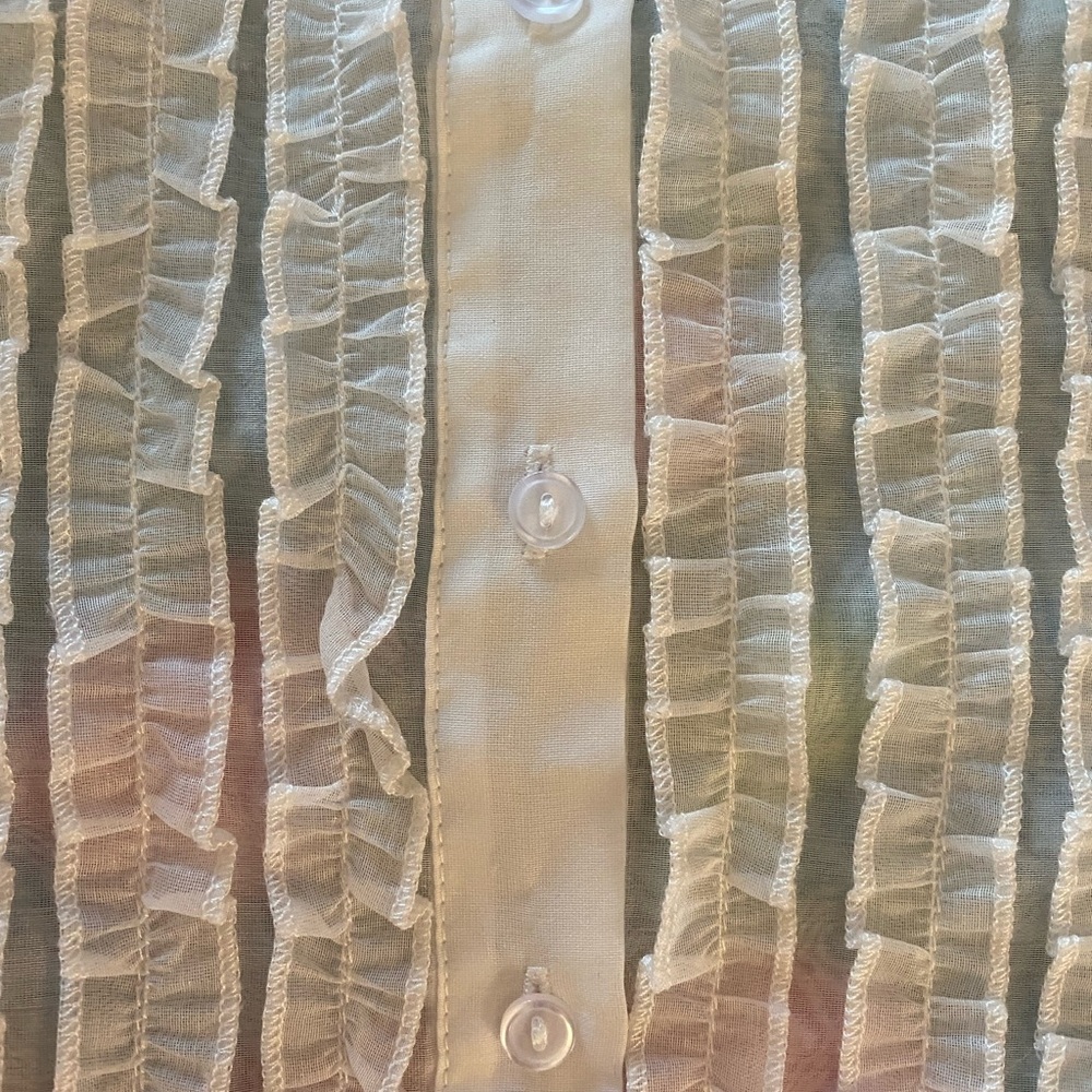 Sugar Thrillz White Ruffle Button Down Shirt - Picture 7 of 11